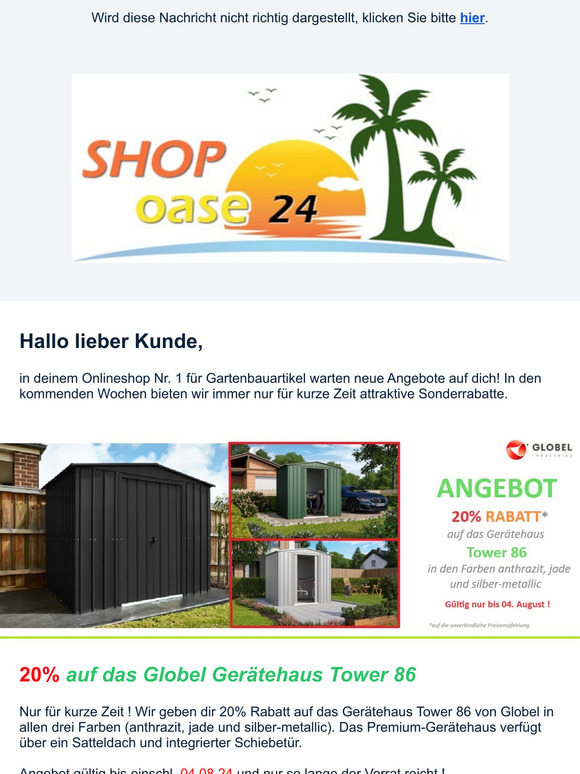 20% Rabatt - Nur für kurze Zeit !