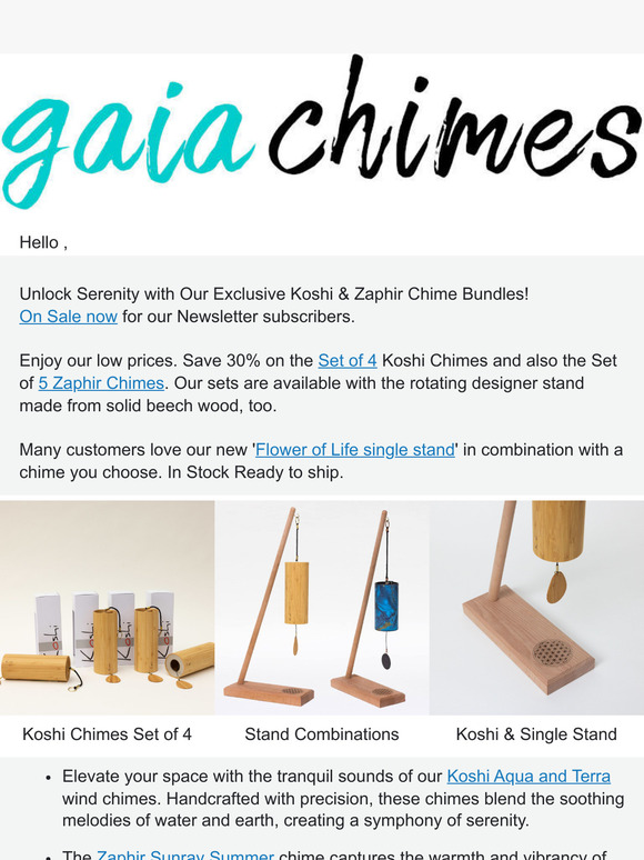 Exclusive offer for members: Koshi & Zaphir Chimes Bundles Sale!