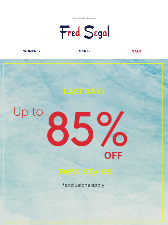 LAST DAY: 85% OFF!