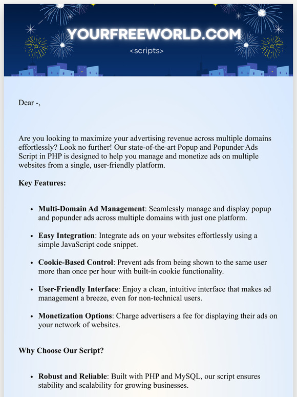 Turbocharge Your Online Business with Our All-in-One Popup and Popunder Ads Script!