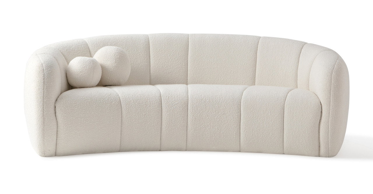 Image of Alexis 89" Fabric Sofa, Blanc Boucle