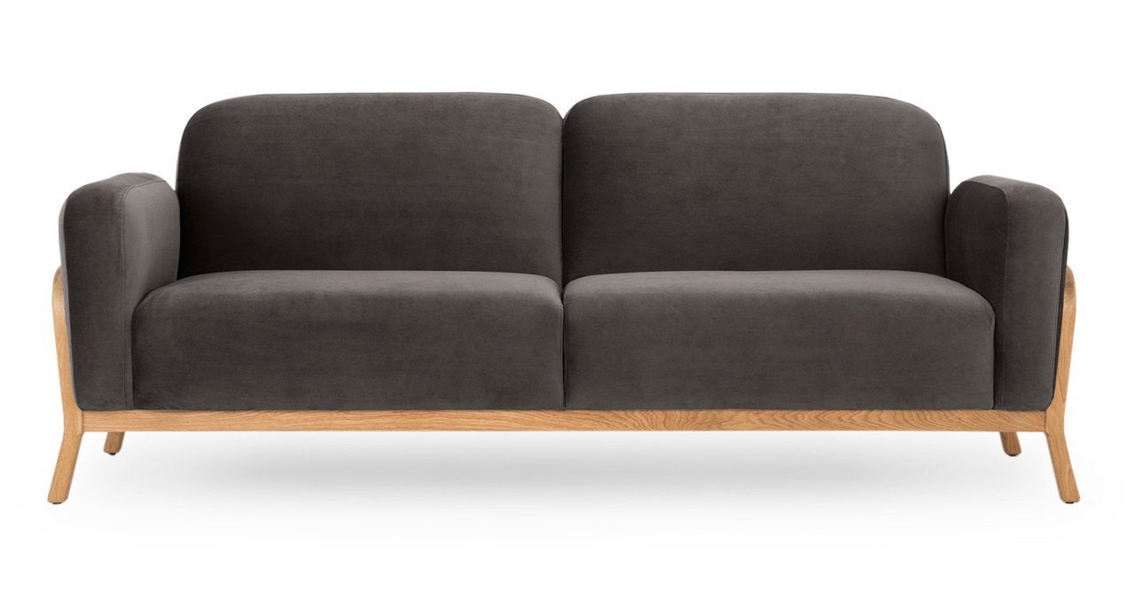 Image of Cabbie 85" Fabric Sofa, Urbane Velvet