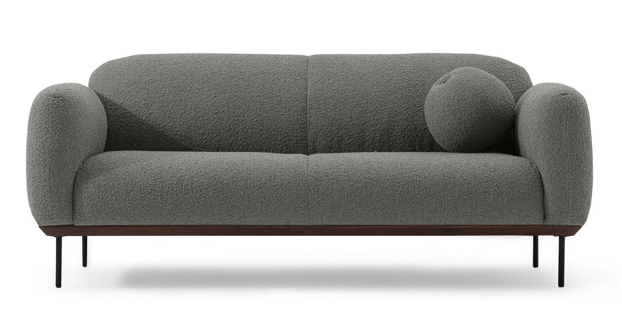 Image of Puff 65" Fabric Sofa, Gris Boucle