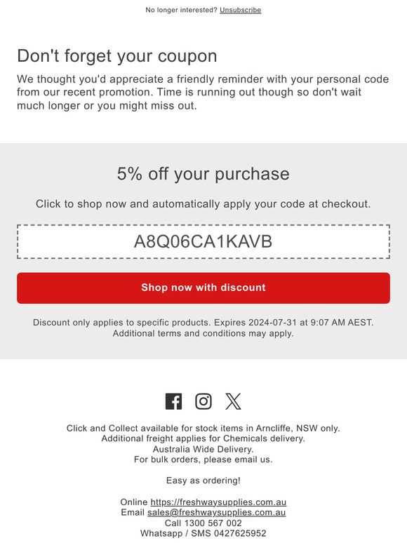 Expiring soon: Don't forget to use your coupon