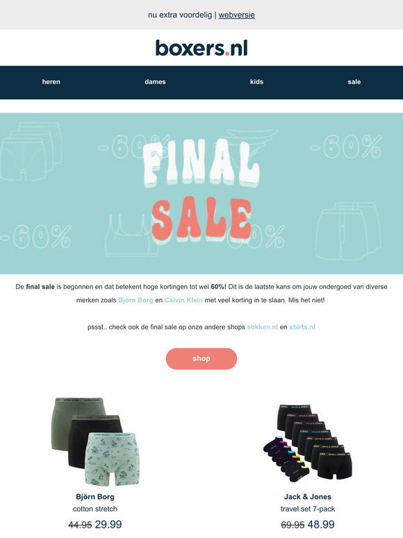 FINAL SALE tot 60% korting 🔥