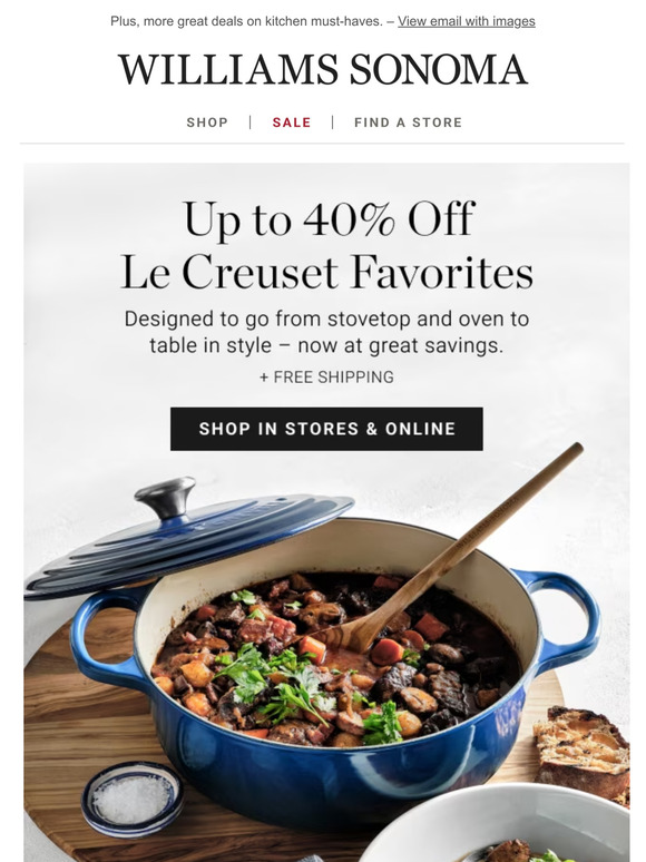 WilliamsSonoma Email Newsletters Shop Sales, Discounts, and Coupon Codes