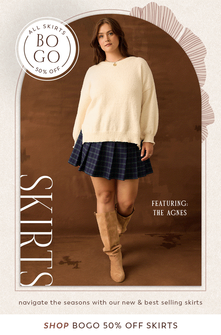  shop bogo 50% off skirts