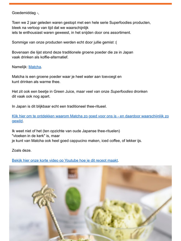 Oud Superfoodies product is TERUG vanwege vele vraag (en zo maak je er IJS) van