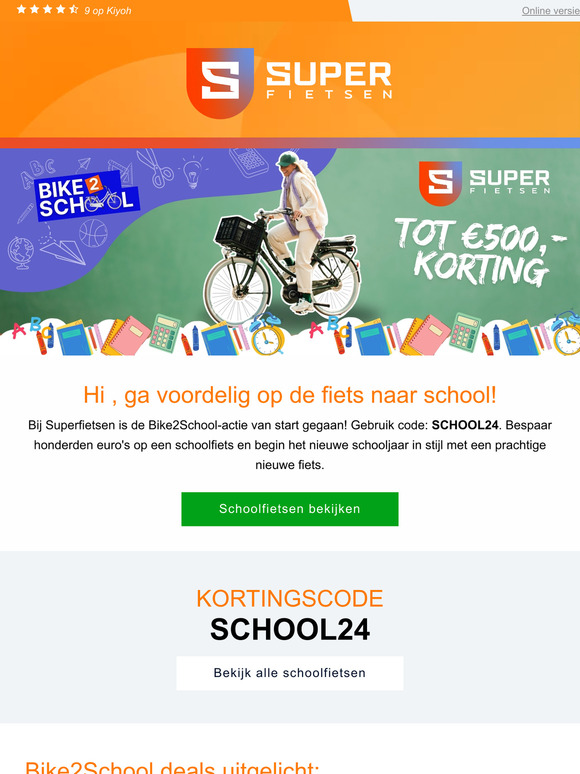 Hi , schoolfietsen nu extra voordelig