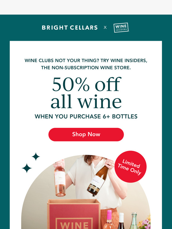 How about 50% off wine? 🍷