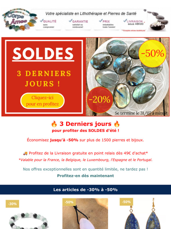 🔥 SOLDES : 3 DERNIERS JOURS | Jusqu'à -50%