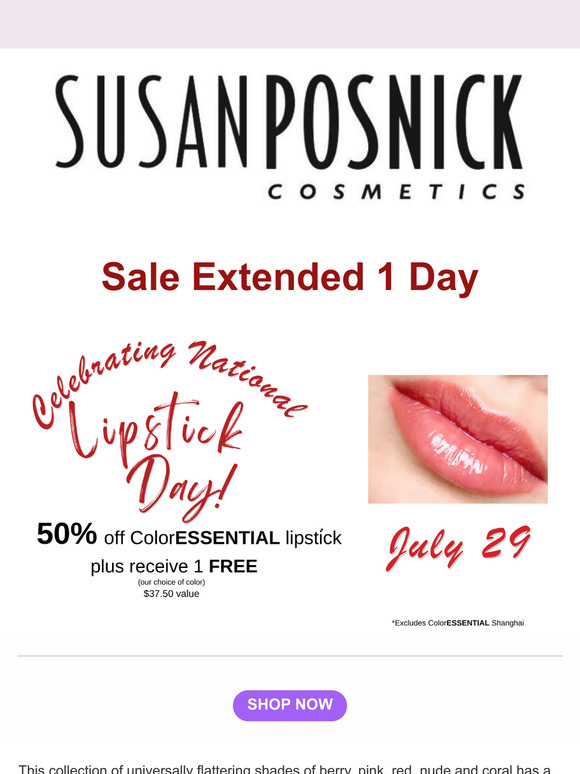 Sale extended National Lipstick Day