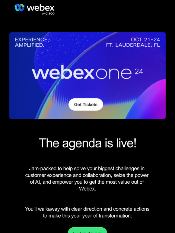 The WebexOne Agenda is LIVE!