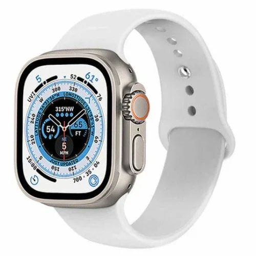 Apple Watch Ultra 49mm - GPS + Cellular - Titanium - Pristine - White Sport Band