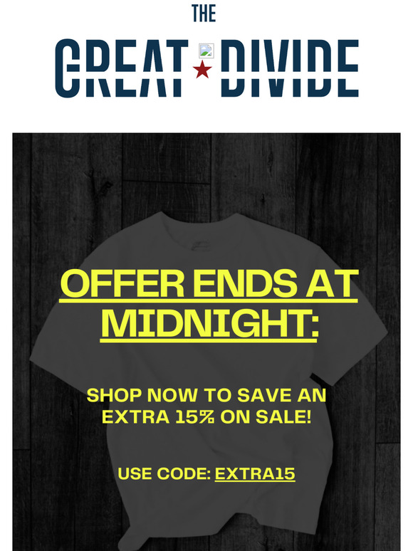 🚨ENDS TONIGHT: EXTRA 15% OFF SALE!