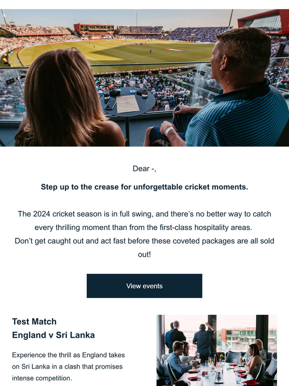 Cricket in Comfort: don’t miss out on exclusive hospitality experiences