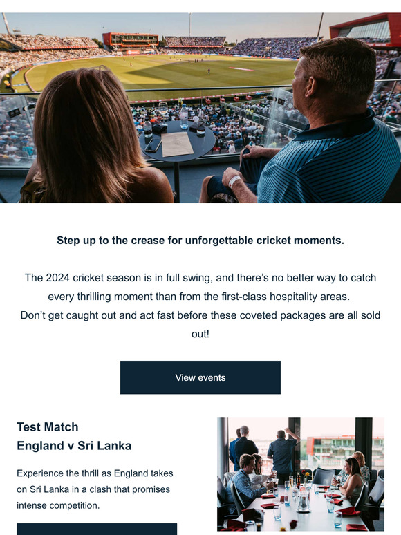 Cricket in Comfort: don’t miss out on exclusive hospitality experiences