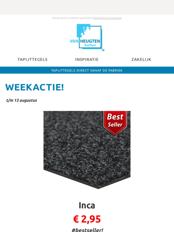 ⬛ Weekactie, INCA tapijttegels nu €2.95,-