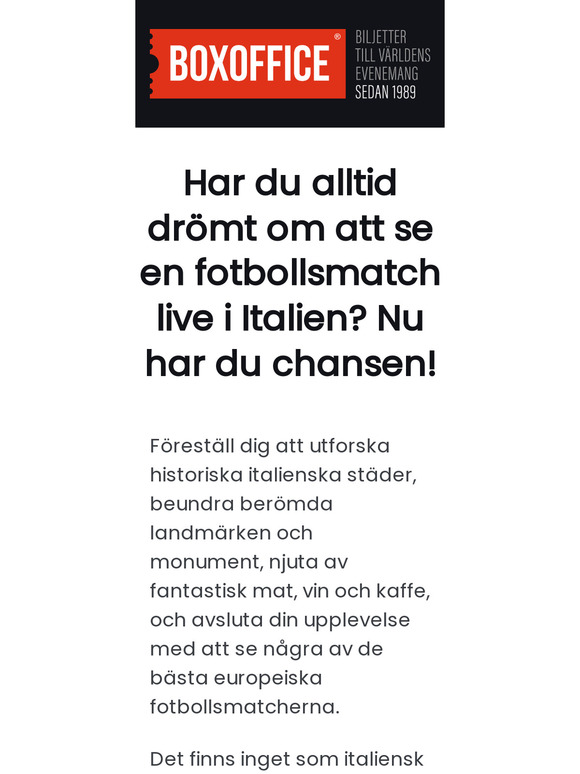 ⚽️ Hurra!! Serie A-matcher nu till salu!! 🎟️