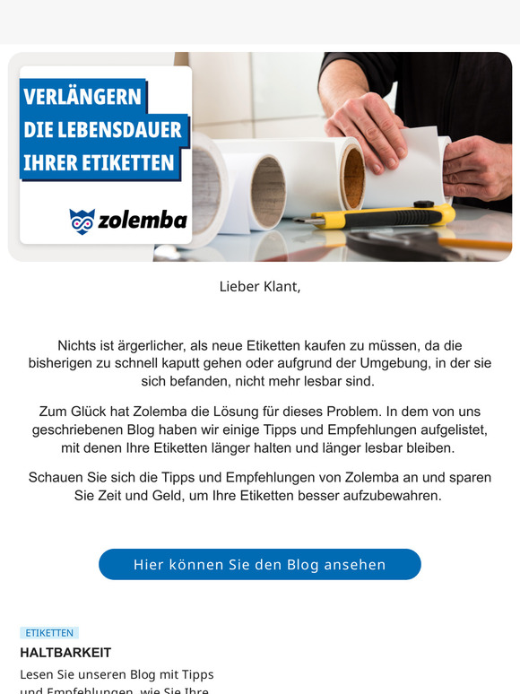 Gehen Ihre Etiketten zu schnell kaputt?