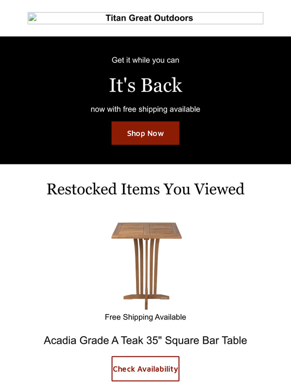 Free Shipping Available | BACK-IN-STOCK items to create your outdoor oasis