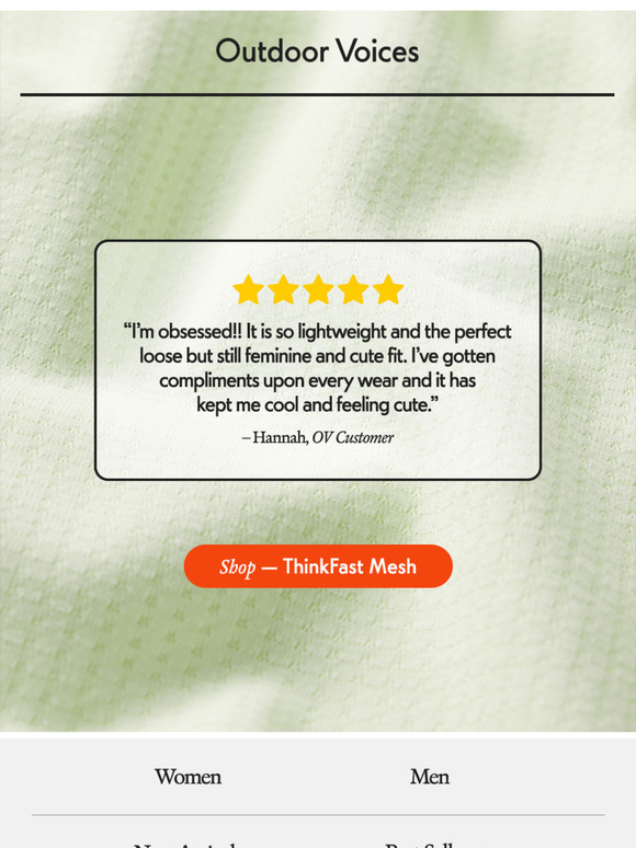 Outdoor Voices Email Newsletters Shop Sales, Discounts, and Coupon Codes