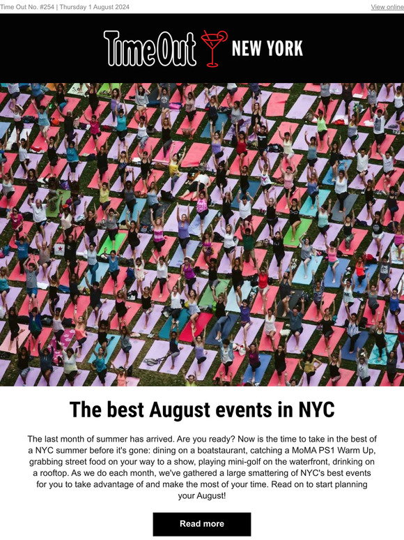 Time Out: The best things to do in August | Milled