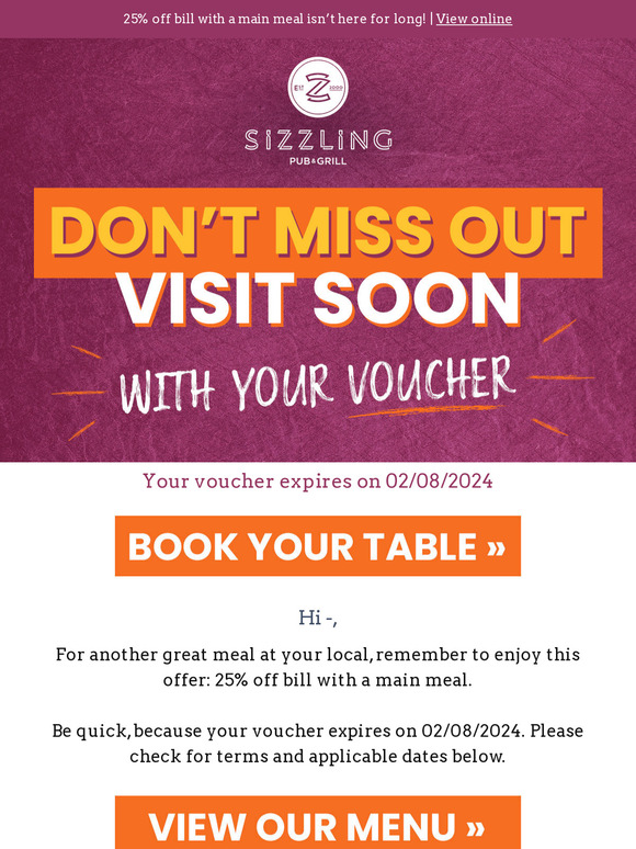 Your voucher is expiring