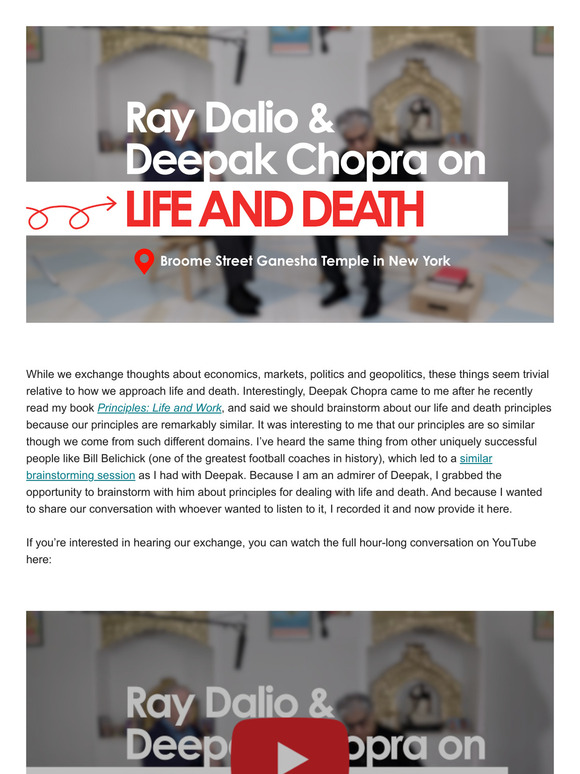 My Conversation with Deepak Chopra about Principles for Dealing with Life and Death Well