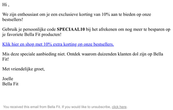 Geniet van extra 10% korting speciaal voor JOU!😍