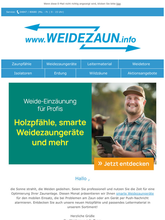 Weide-Einzäunung für Profis