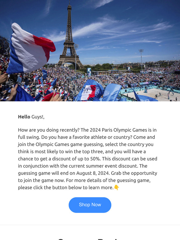Join the Olympic Guessing Game and Get up to 50% Discount!