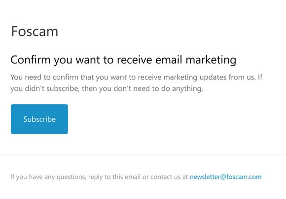 Confirm you want to receive email marketing
