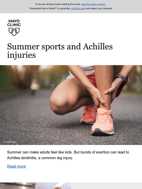Summer sports and Achilles injuries