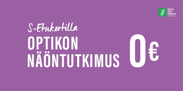 S-Etukortilla näöntutkimus 0 €