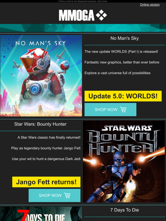 MMOGA - No Man's Sky! Star Wars: Bounty Hunter! 7 Days to Die!