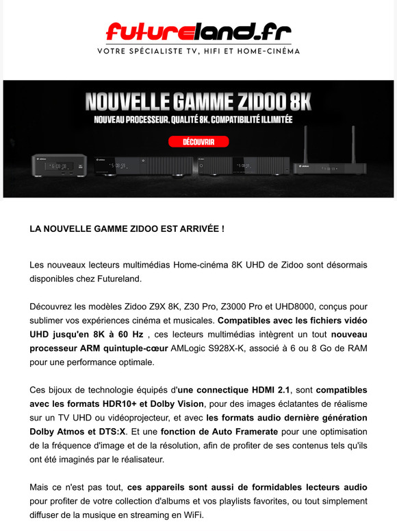 Nouveaux lecteurs multimédias cinéphiles UHD 8K ZIDOO à découvrir !