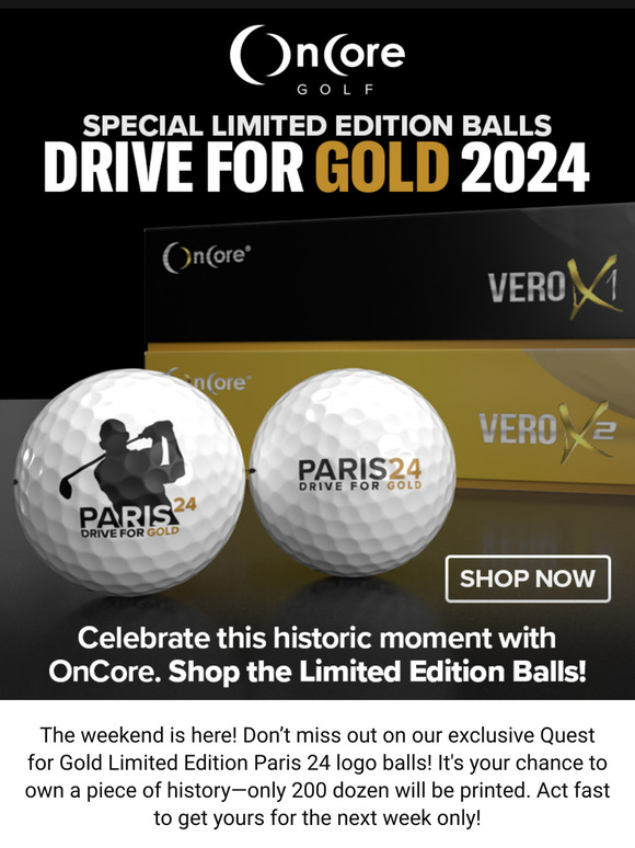 Score Big This Weekend: Limited Edition Gold VERO Golf Balls!
