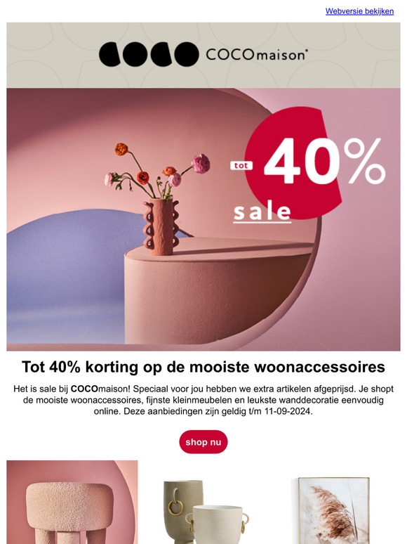 Hi COCOmaison fan ✨ Sale: tot 40% korting