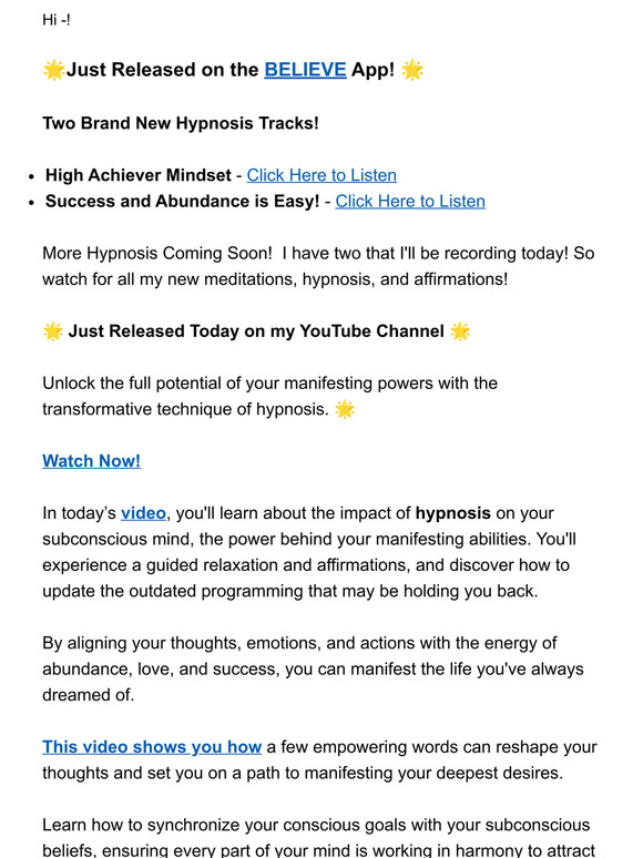 ✨ New Abundance Hypnosis Tracks 🌟