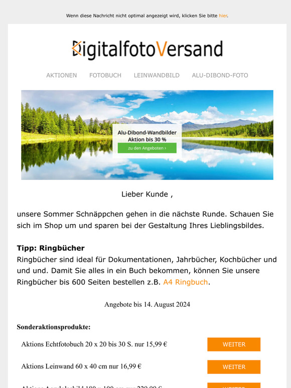 Neue Sommer Angebote und neue Produkte