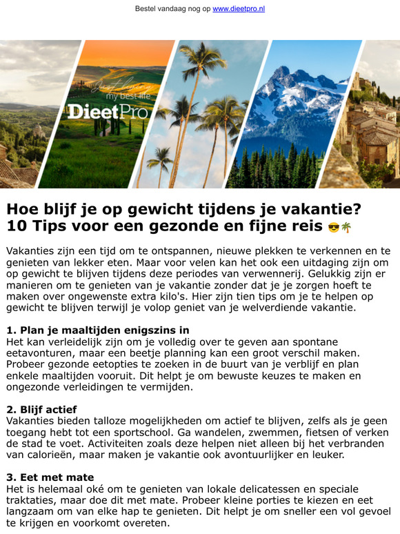 Hoe blijf je op gewicht tijdens je vakantie?