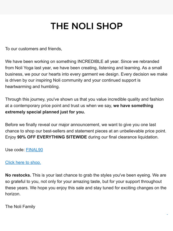 📢 Dear Friends, we have news on the future of Noli