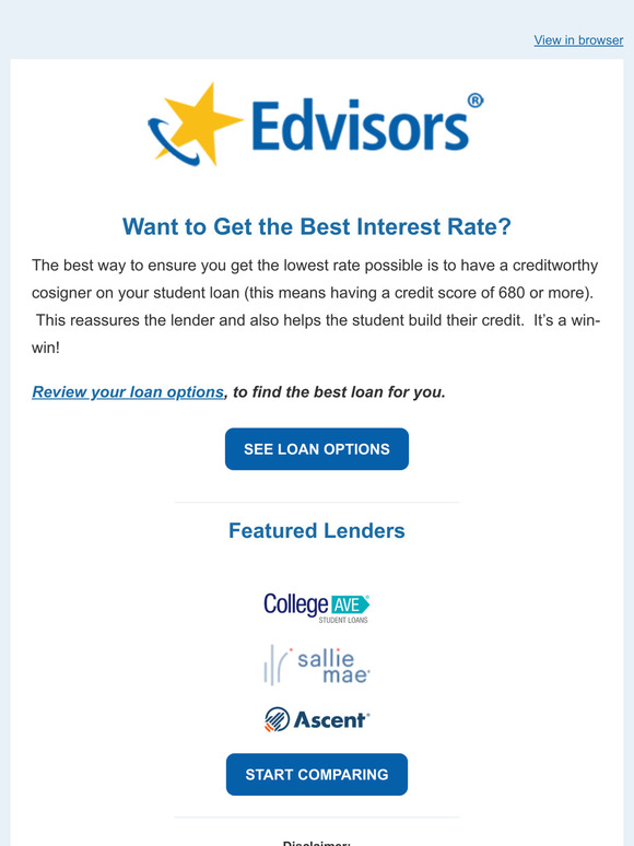 Creditworthy Cosigner? We Have Student Loan Options for You