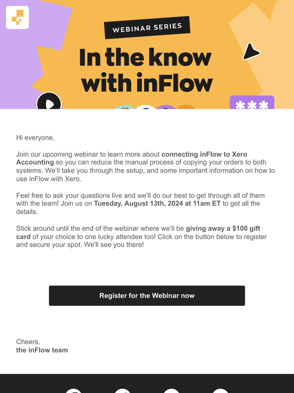 Webinar Sign up (1 Week Reminder) | inFlow: Integrate with Xero
