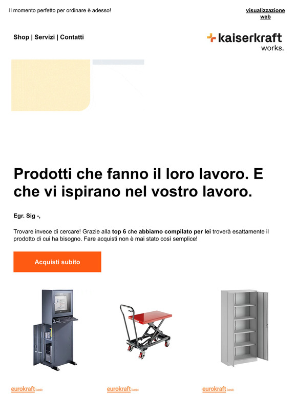 Esclusivo: prodotti selezionati solo per voi