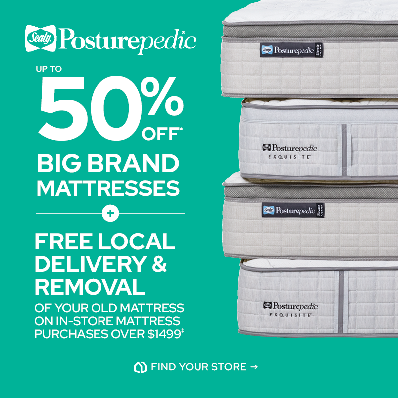 Save up to 50% off big brand mattresses