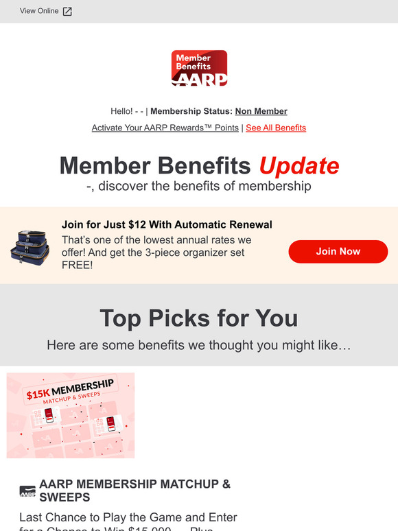 AARP Your Member Benefits Update Milled