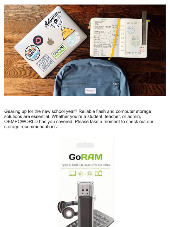 Back to School With Flash Storage and Computer Memory Upgrades