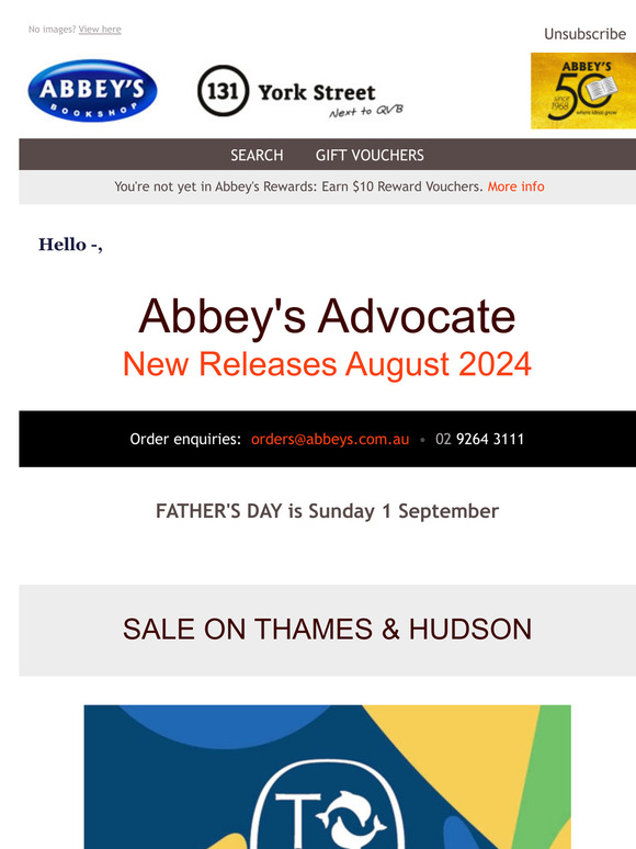 New Release Books • AUGUST 2024 • WIN $100 Gift Voucher • SALE on Thames & Hudson